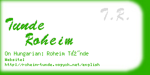 tunde roheim business card